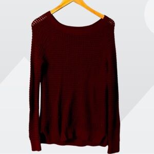 American Eagle Maroon Red Knit Jegging Sweater